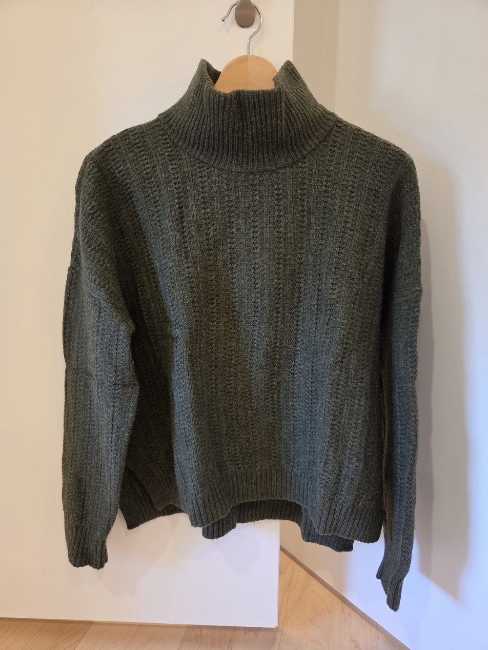 REI Olive Green Turtleneck Sweater